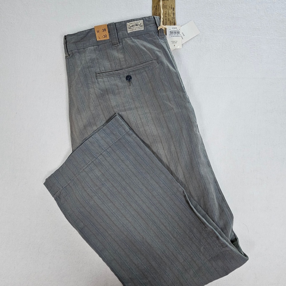 RRL Ralph Lauren Field Fit Chino Pants Mens 38x32 Maitland Stripe Grey 395 MSRP - Picture 15 of 16